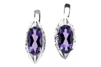 Vintage 925 Pendientes de alexandrite de plata vec141 estilo soviético ruso