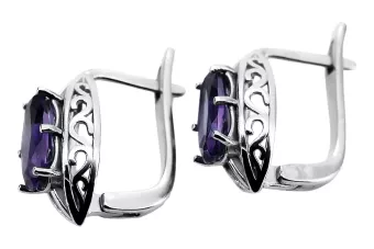 Vintage 925 Silver alexandrite earrings vec141s Russian Soviet style