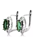 Jahrgang 925 Silber Smaragd Ohrringe Vec141s Russischer Sowjetstil