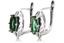 Vintage 925 Silver emerald earrings vec141s Russian Soviet style