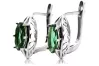 Vintage 925 Silver emerald earrings vec141s Russian Soviet style