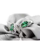 Vintage 925 Silver emerald earrings vec141s Russian Soviet style
