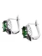 Vintage 925 Silver emerald earrings vec141s Russian Soviet style