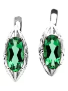 Vintage 925 Silver emerald earrings vec141s Russian Soviet style