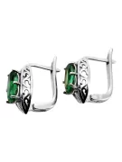 Vintage 925 Silver emerald earrings vec141s Russian Soviet style