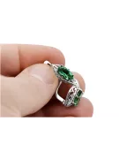 Vintage 925 Silver emerald earrings vec141s Russian Soviet style