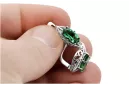 Vintage 925 Silver emerald earrings vec141s Russian Soviet style