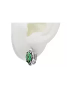 Vintage 925 Silver emerald earrings vec141s Russian Soviet style