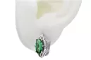 Vintage 925 Silver emerald earrings vec141s Russian Soviet style