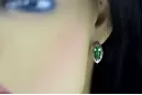 Vintage 925 Silver emerald earrings vec141s Russian Soviet style