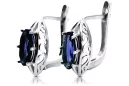 Vintage 925 Silver sapphire earrings vec141s Russian Soviet style