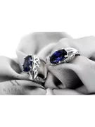 Vintage 925 Silver sapphire earrings vec141s Russian Soviet style