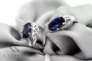 Vintage 925 Silver sapphire earrings vec141s Russian Soviet style