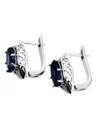 Vintage 925 Silver sapphire earrings vec141s Russian Soviet style