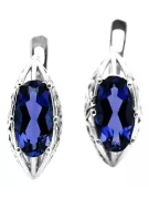 Vintage 925 Silver sapphire earrings vec141s Russian Soviet style
