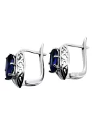 Vintage 925 Silver sapphire earrings vec141s Russian Soviet style