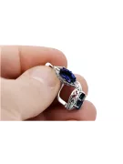 Vintage 925 Silver sapphire earrings vec141s Russian Soviet style