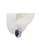Vintage 925 Silver sapphire earrings vec141s Russian Soviet style