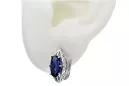 Vintage 925 Silver sapphire earrings vec141s Russian Soviet style