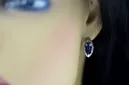 Vintage 925 Silver sapphire earrings vec141s Russian Soviet style