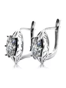 Vintage 925 Silver zircon earrings vec141s Russian Soviet style
