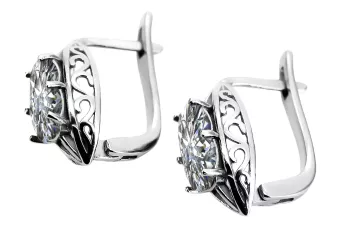 Vintage 925 Silver zircon earrings vec141s Russian Soviet style