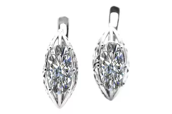 Vintage 925 Silver zircon earrings vec141s Russian Soviet style