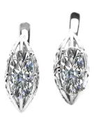 Vintage 925 Silver zircon earrings vec141s Russian Soviet style