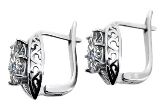 Cercei vintage cu zirconiu din argint 925 vec141s în stil sovietic rusesc