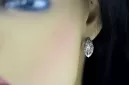 Vintage 925 Silver zircon earrings vec141s Russian Soviet style