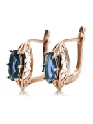 Jahrgang silber rose gold plattiert 925 aquamarine Ohrringe vec141rp russische sowjetische Stil