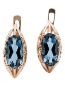 Vintage silver rose gold plated 925 aquamarine earrings vec141rp Russian Soviet style