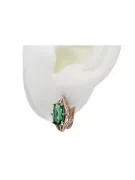 Jahrgang silber rose gold plattiert 925 smaragd Ohrringe vec141rp russische sowjetische Stil