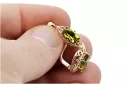 Vintage silver rose gold plated 925 peridot earrings vec141rp Russian Soviet style