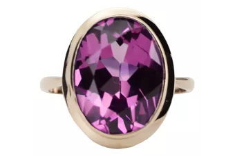 Russian Soviet rose 14k 585 gold Alexandrite Ruby Emerald Sapphire Zircon ring  vrc014