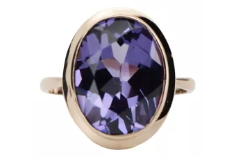 Russian Soviet rose 14k 585 gold Alexandrite Ruby Emerald Sapphire Zircon ring  vrc014