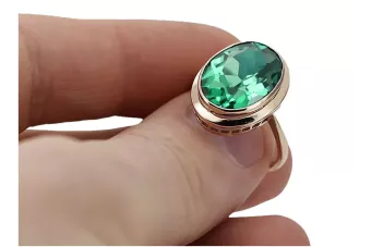 Російська радянська троянда 14k 585 з чорнінням Олексієм Рубі Емеральдом Сапфірським кільцем vrc014
