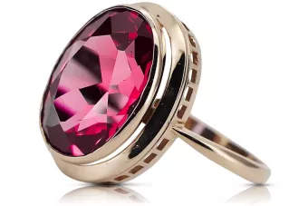 Рожева рожева 14k gold 585 Ruby ring vrc285 старовинний російська радянський стиль