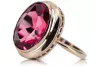 Rose pink 14k gold 585 Ruby ring vrc285 Vintage Russian Soviet style