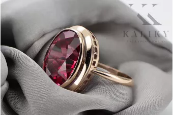 Rosyjska radziecka róża 14k 585 złoto aleksandryt rubin szmaragd szafir pierścionek z cyrkonią vrc014