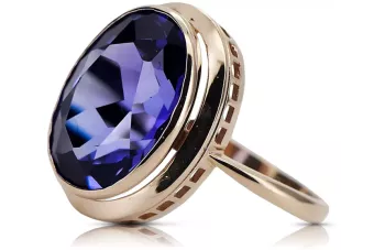 Russian Soviet rose 14k 585 gold Alexandrite Ruby Emerald Sapphire Zircon ring  vrc014
