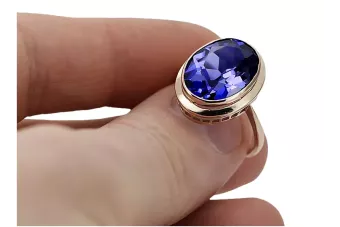 Rusijos sovietinės rožės 14k 585 aukso aleksandrito rubino smaragdo safyro cirkonio žiedas vrc014