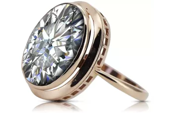 Kroužek z růžové červené zlato 14k 585 s VRC285 vintage zirkon