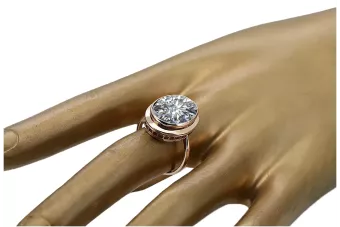 Pierścionek z różowego czerwonego złota 14k 585 z Cyrkonią vrc285 Vintage