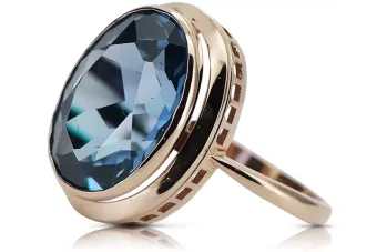 Russian Soviet rose 14k 585 gold Alexandrite Ruby Emerald Sapphire Zircon ring  vrc014