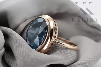 Російська радянська троянда 14k 585 з чорнінням Олексієм Рубі Емеральдом Сапфірським кільцем vrc014