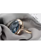 خاتم من الذهب الأحمر الوردي 14k 585 مع Aquamarine vrc285