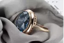 خاتم من الذهب الأحمر الوردي 14k 585 مع Aquamarine vrc285