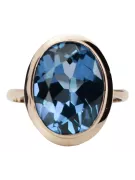 خاتم من الذهب الأحمر الوردي 14k 585 مع Aquamarine vrc285