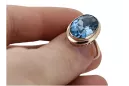 خاتم من الذهب الأحمر الوردي 14k 585 مع Aquamarine vrc285